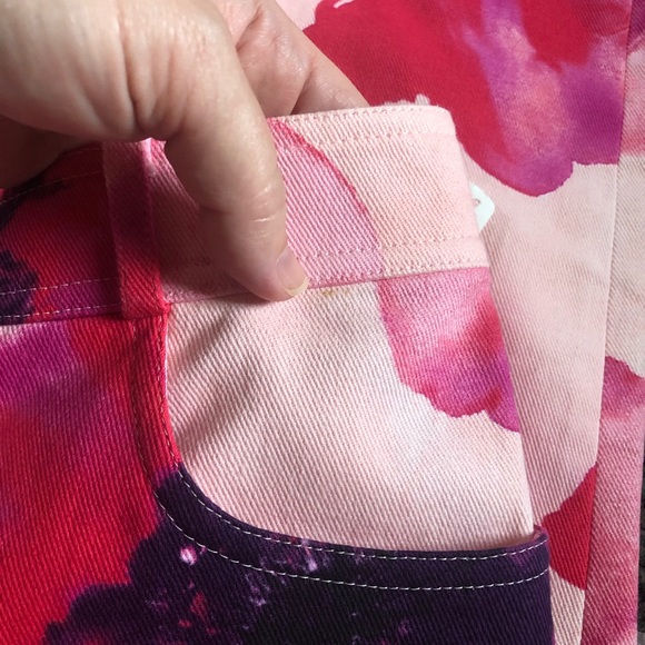 NWT Celine Pink Floral Stretch Denim Trousers 10 - Picture 15 of 15